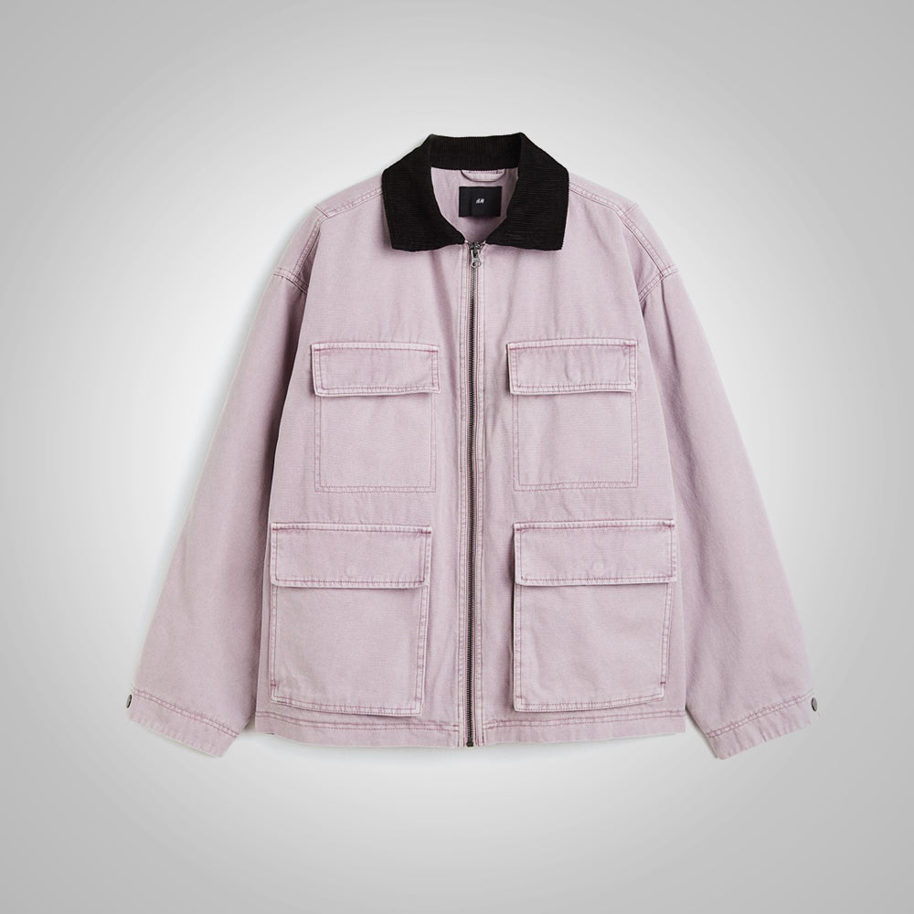 Men's Purple Over Trucker Style Corduroy Jacket