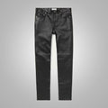Men's Black Slim Fit Leather Pants