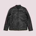 Mens Black Lambskin Leather Moto Riding Jacket