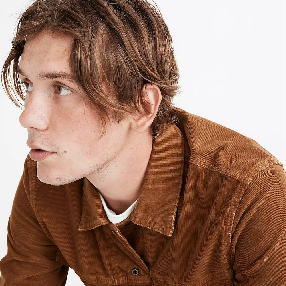 Mens Brown Corduroy Trucker Jacket
