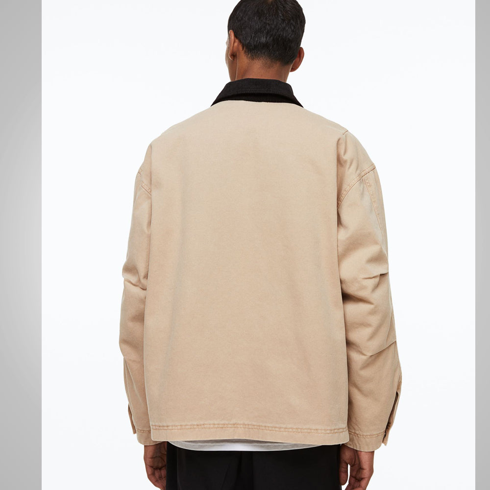 Mens Khaki Oversized Corduroy Jacket