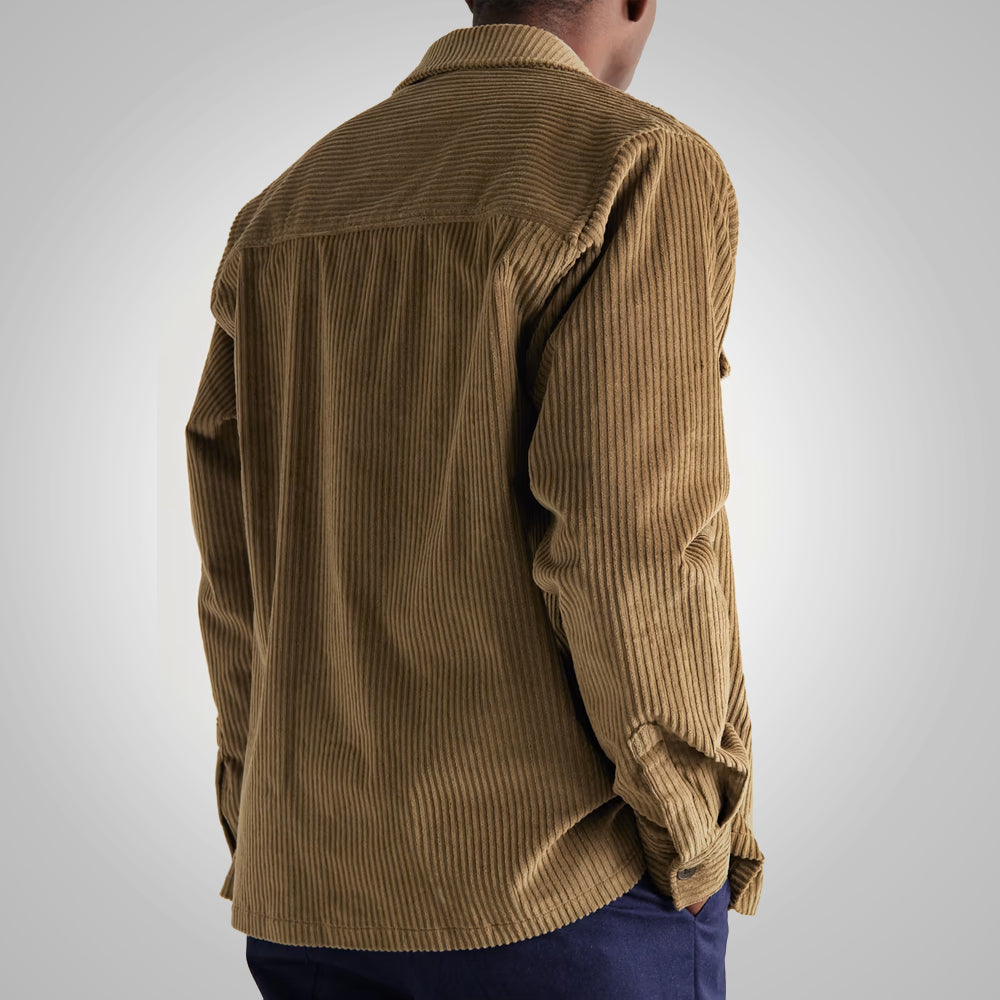 Mens Light Brown Corduroy overshirt style Jacket