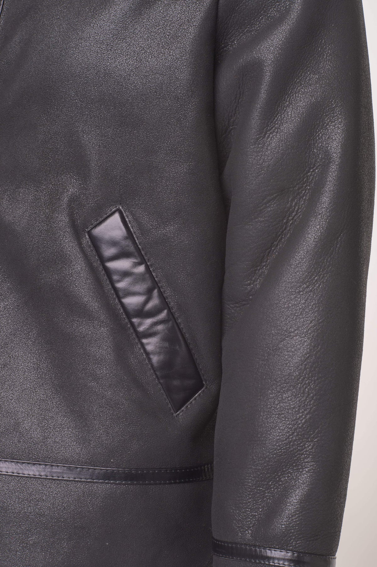 Black B3 Bomber Aviator Shearling Jacket - Shearling leather