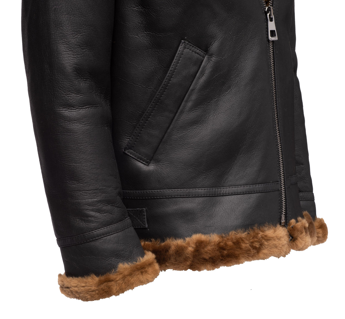 Classic Ginger Brown B3 Bomber Aviator Shearling Jacket - Shearling leather