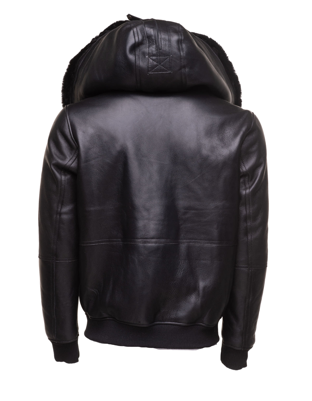 Gregos Varsity Style Sheepskin Shearling Jacket with Large Hoodie - Shearling leather