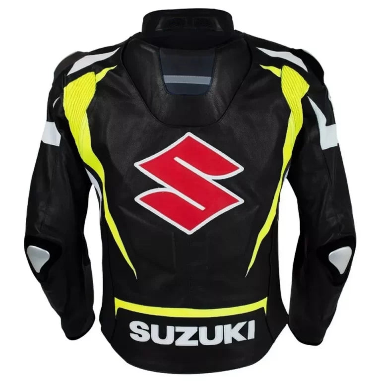 Men’s Suzuki Racing Black Leather Jacket