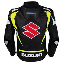 Load image into Gallery viewer, Men’s Suzuki Racing Black Leather Jacket
