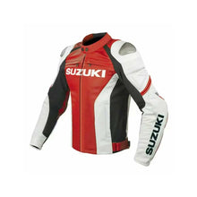 Load image into Gallery viewer, Men&#39;s Suzuki Racing Cowhide Leather Jacket
