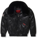 Women's V-bomber Jacket In Black - Shearling leather