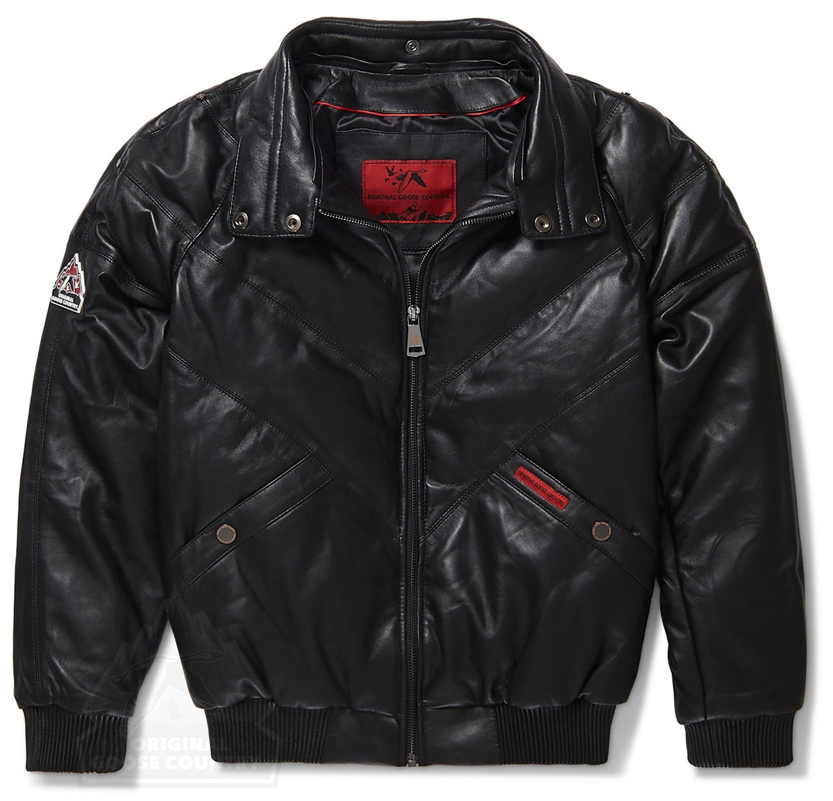 Women's V-bomber Jacket In Black - Shearling leather