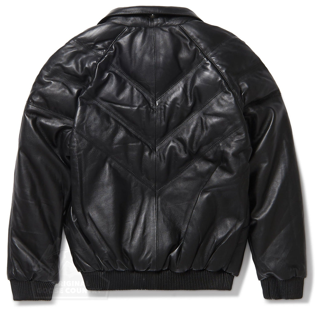 Women's V-bomber Jacket In Black - Shearling leather