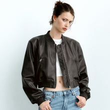Load image into Gallery viewer, Women Black Aviator A1 Bomber Jacket
