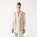 Women's Sheepskin Beige Leather Shearling Vest