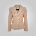 Womens Natural Brown Nappa Leather Blazer