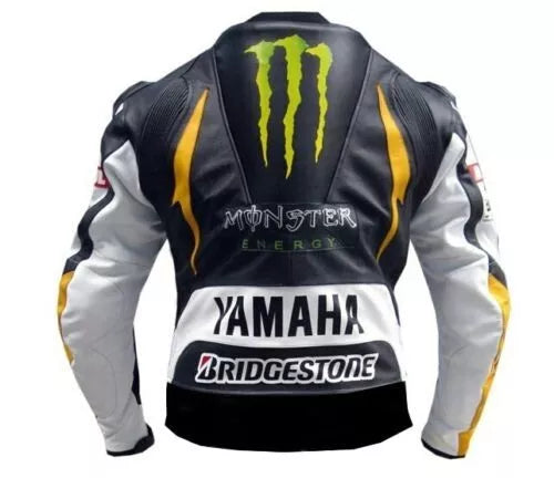 Yamaha Racing Cowhide Leather Biker Jacket