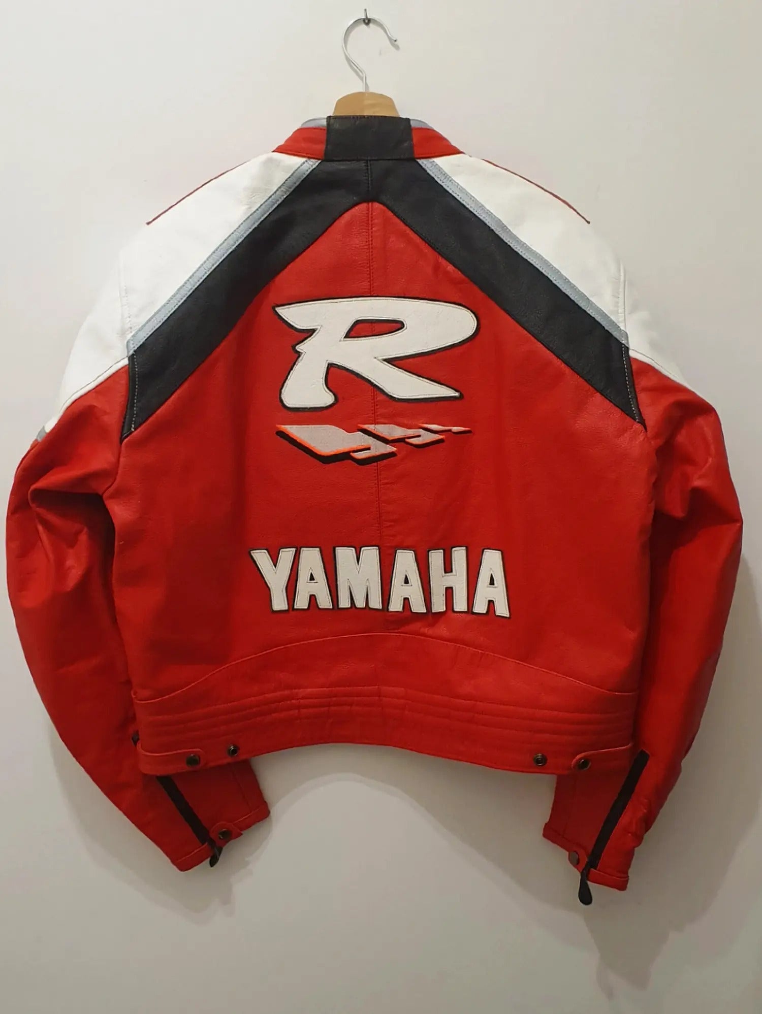 Yamaha Racing Jacket in Red & White – Shearling leather