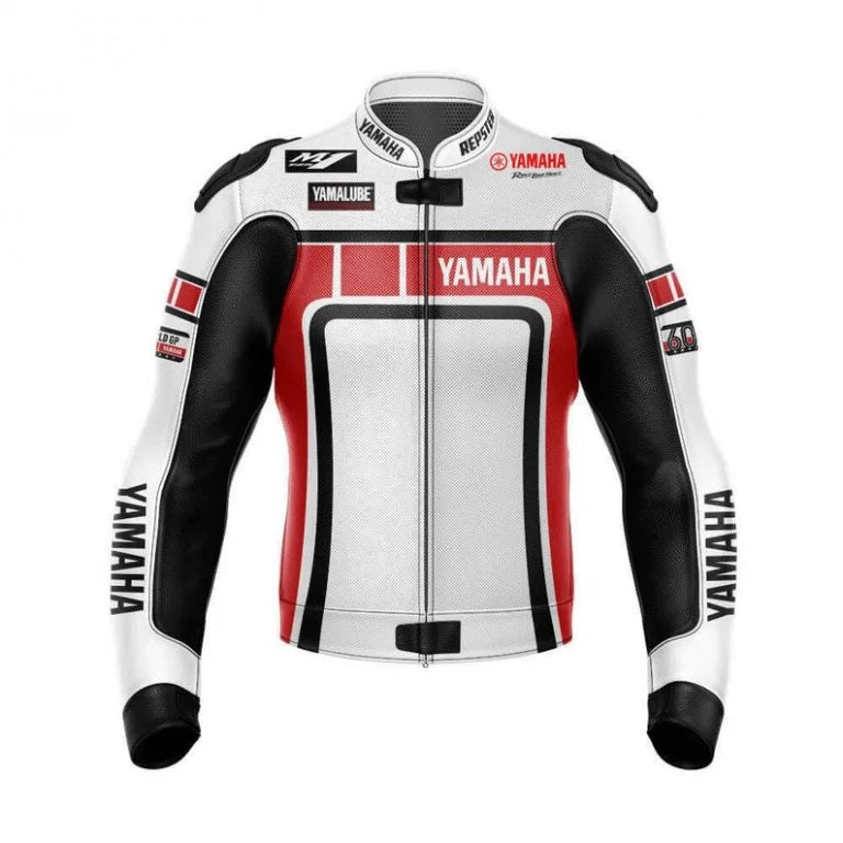 Yamaha Racing Jacket Motorcycle Genuine Cowhide Leather Jacket