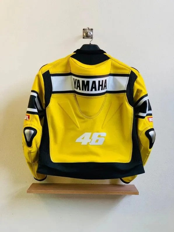 Yamaha Racing Yellow Motorcycle Leather Jacket