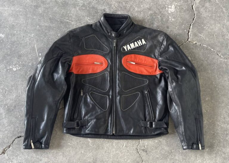 Yamaha Racing Jacket Black Streetwear Cowhide Leather Biker Jacket