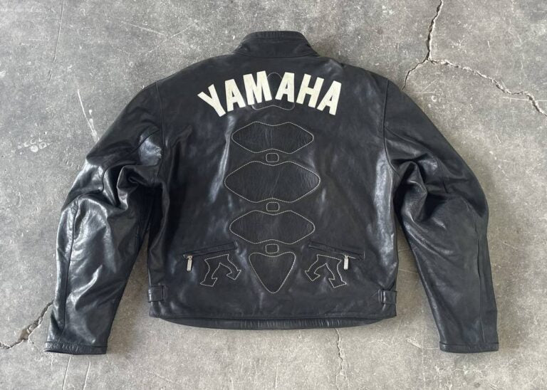 Yamaha Racing Jacket Black Streetwear Cowhide Leather Biker Jacket