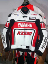 Load image into Gallery viewer, Yamaha Racing Leather Jacket Made With Genuine Cowhide Leather
