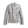 Men Waxed Motorcycle Biker Leather Jacket Riding Style