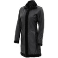 Womens Black Lambskin 3/4 Length Shearling Leather Coat