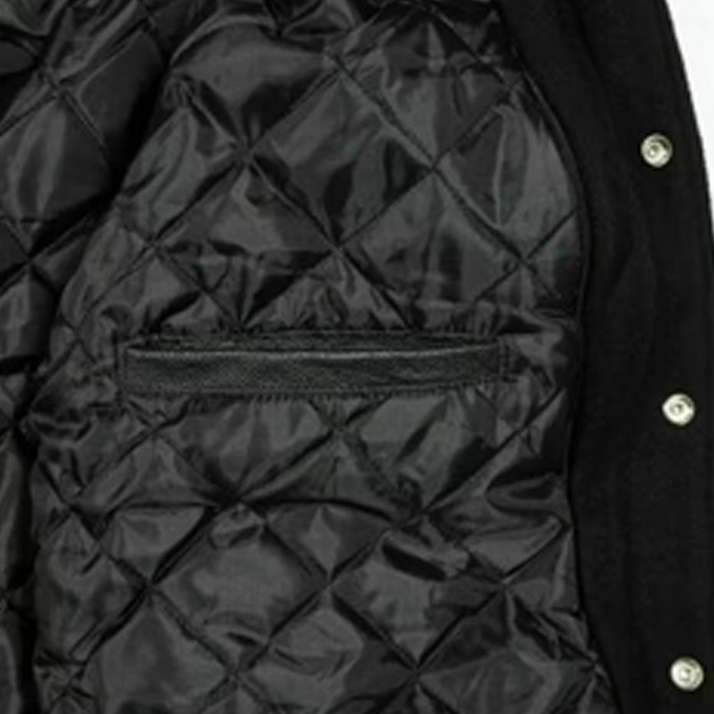 black and orange varsity jacket