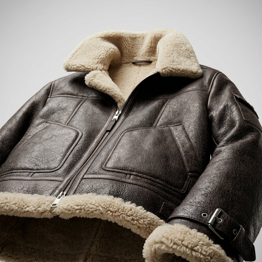 men's shearling leather jacket