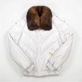 double goose country jacket in white leather