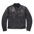 Men’s distressed black Harley-Davidson buffalo leather jacket front view