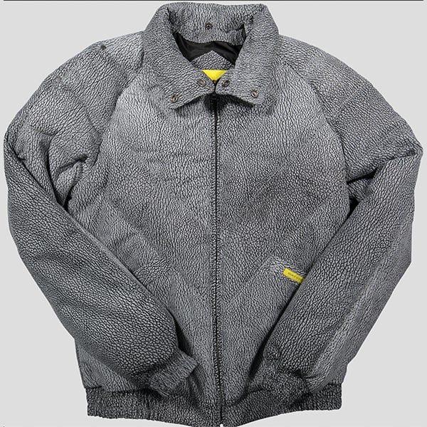 Elephant print v bomber jacket with removeable fur collar