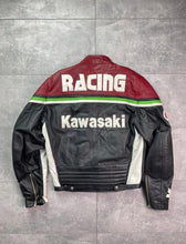 Load image into Gallery viewer, Trending Cowhide Kawasaki Motorcycle Racing Leather Jacket

