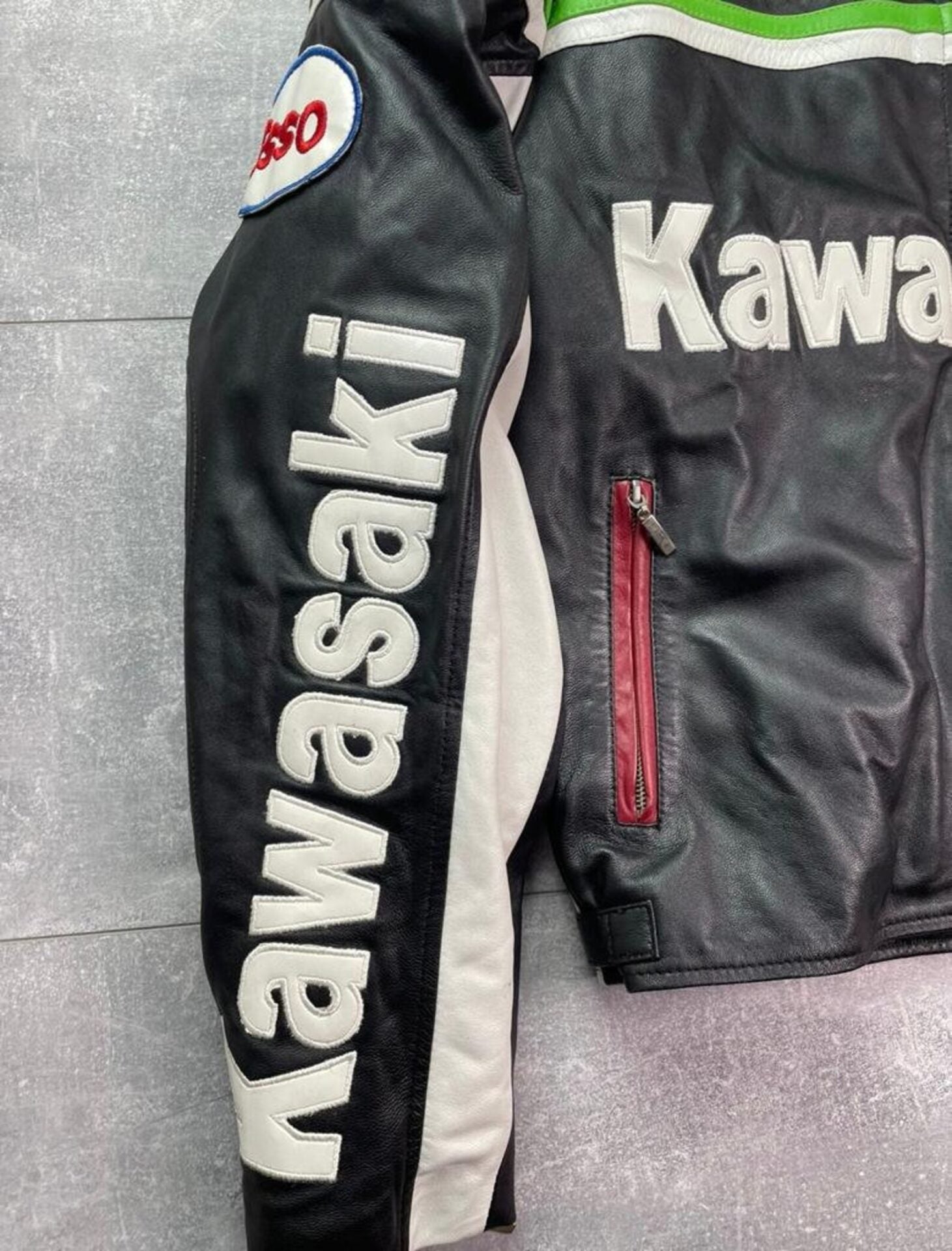 Trending Cowhide Kawasaki Motorcycle Racing Leather Jacket