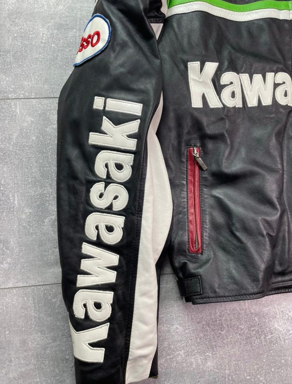 Trending Cowhide Kawasaki Motorcycle Racing Leather Jacket