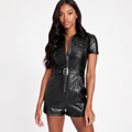 Women Genuine Leather Western Romper