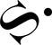 Main logo in black stylized monogram or logo mark resembling an abstract lowercase 's' with a dot, shown on a plain white background.