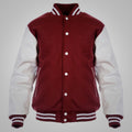 Maroon and White Letterman Jacket