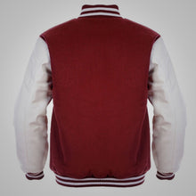 Load image into Gallery viewer, Maroon and White Letterman Jacket

