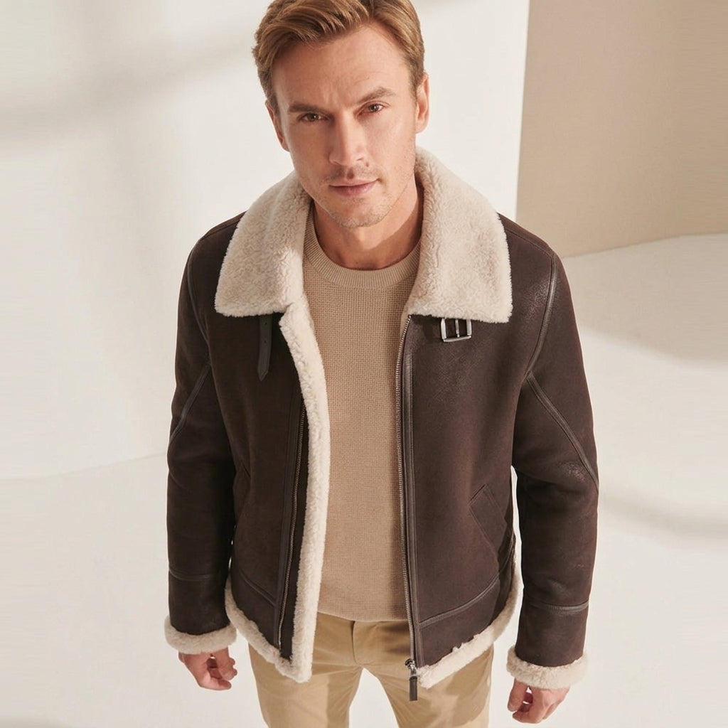 men's shearling pilot jacket