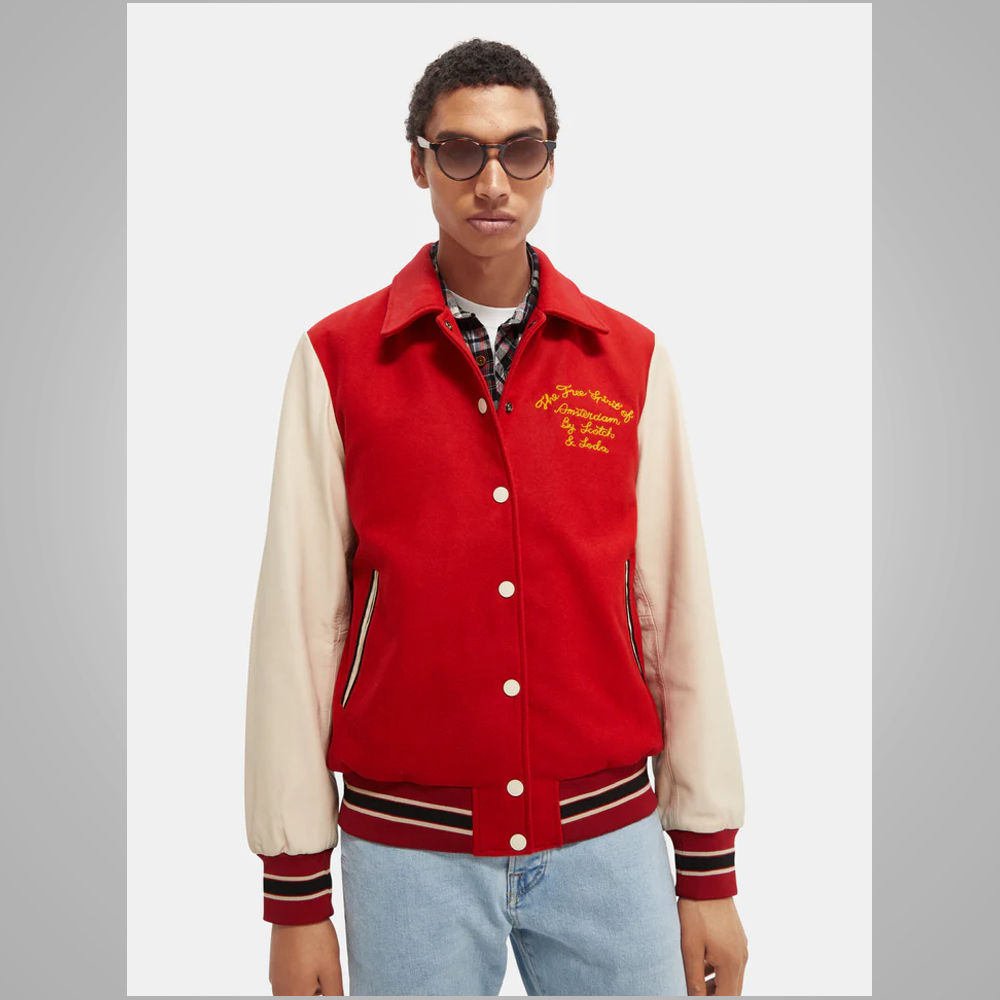 red letterman jacket