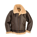 Men’s brown RAF B-3 sheepskin bomber jacket front view