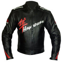 Load image into Gallery viewer, Black Suzuki Hayabusa Racing Leather Jacket

