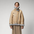 Women's Shearling Aviator Leather Jacket