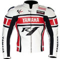 Yamaha Racing Cowhide White Leather Jacket