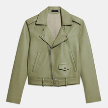 Load image into Gallery viewer, women&#39;s sheepskin leather biker jacket
