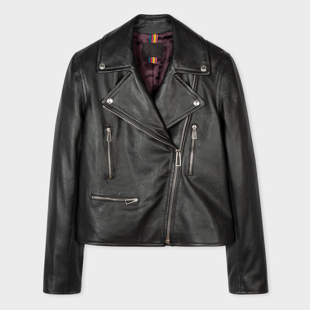 women lambskin leather biker jackets