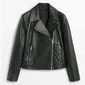 Women black Biker Leather Jacket