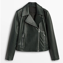 Load image into Gallery viewer, Women black Biker Leather Jacket
