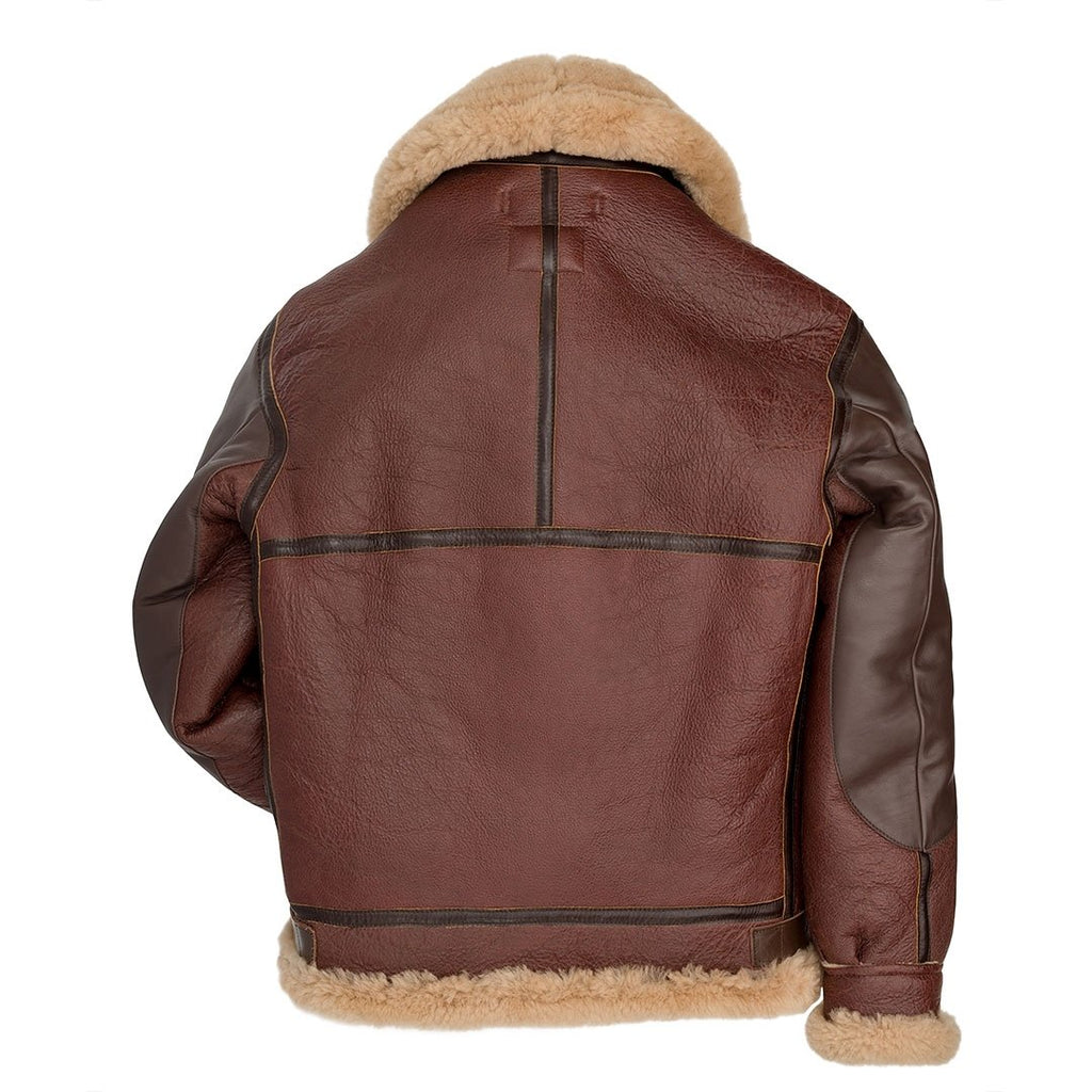 B-3 Bomber 1941 Pearl Harbor Brown Leather Jacket - Shearling leather